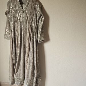 Elegant Sequin Pakistani 3 Piece Dress